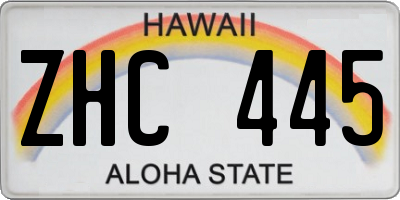 HI license plate ZHC445
