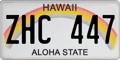 HI license plate ZHC447