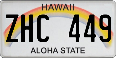 HI license plate ZHC449