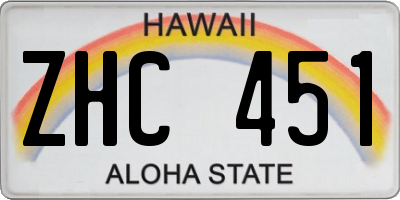 HI license plate ZHC451