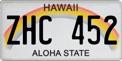 HI license plate ZHC452