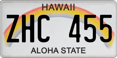 HI license plate ZHC455