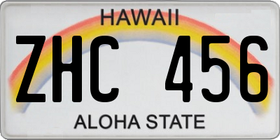 HI license plate ZHC456