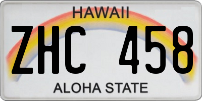 HI license plate ZHC458