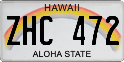 HI license plate ZHC472