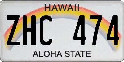 HI license plate ZHC474