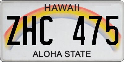 HI license plate ZHC475