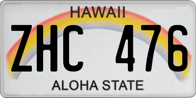 HI license plate ZHC476
