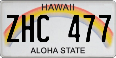 HI license plate ZHC477