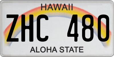 HI license plate ZHC480