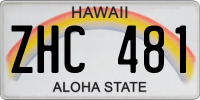 HI license plate ZHC481