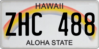 HI license plate ZHC488