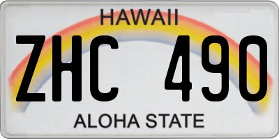 HI license plate ZHC490
