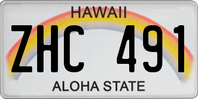 HI license plate ZHC491