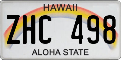 HI license plate ZHC498
