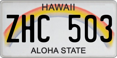 HI license plate ZHC503