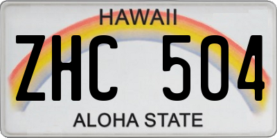 HI license plate ZHC504