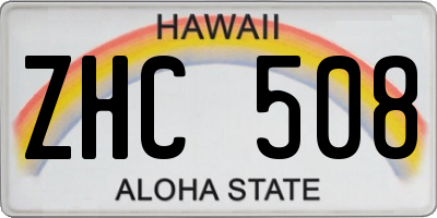 HI license plate ZHC508
