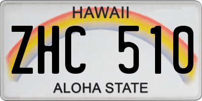 HI license plate ZHC510
