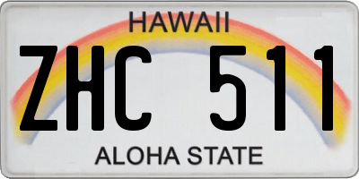 HI license plate ZHC511