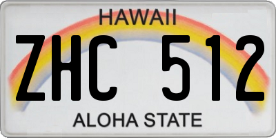 HI license plate ZHC512