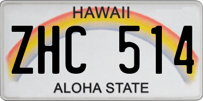 HI license plate ZHC514