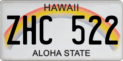 HI license plate ZHC522