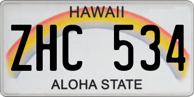 HI license plate ZHC534
