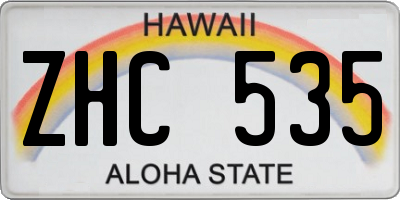 HI license plate ZHC535