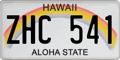 HI license plate ZHC541