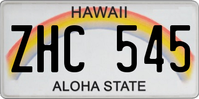 HI license plate ZHC545