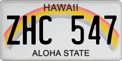 HI license plate ZHC547