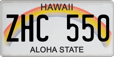HI license plate ZHC550