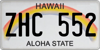 HI license plate ZHC552