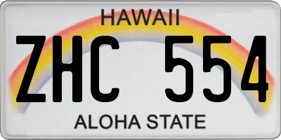 HI license plate ZHC554