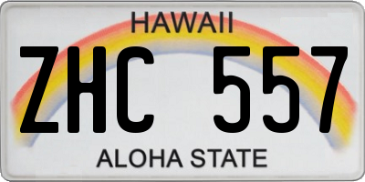 HI license plate ZHC557