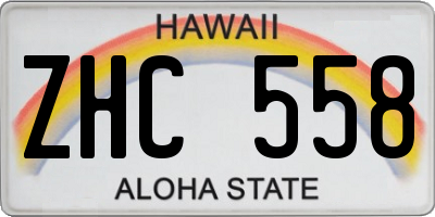 HI license plate ZHC558