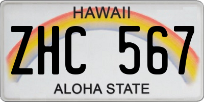HI license plate ZHC567