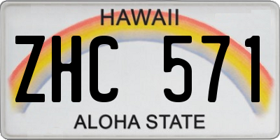 HI license plate ZHC571