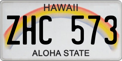 HI license plate ZHC573