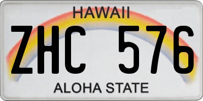 HI license plate ZHC576