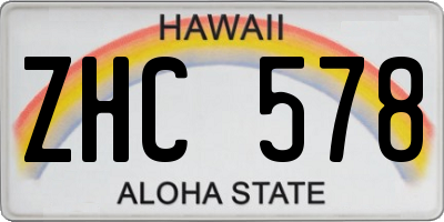 HI license plate ZHC578