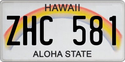 HI license plate ZHC581