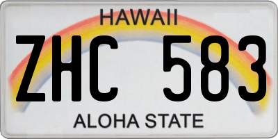 HI license plate ZHC583