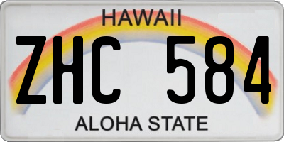 HI license plate ZHC584