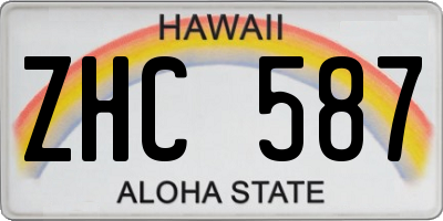 HI license plate ZHC587