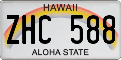 HI license plate ZHC588