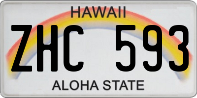 HI license plate ZHC593