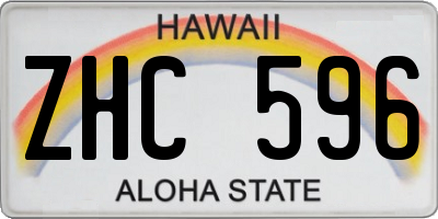 HI license plate ZHC596