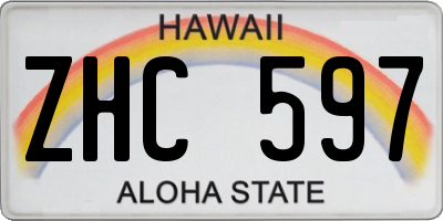 HI license plate ZHC597